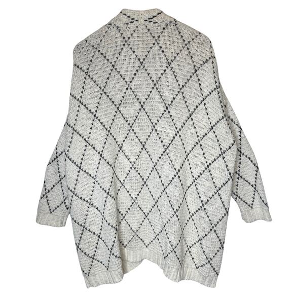 Eileen Fisher Organic Cotton Kimono Cardigan Chunky Knit Diamond O/S - Picture 4 of 5